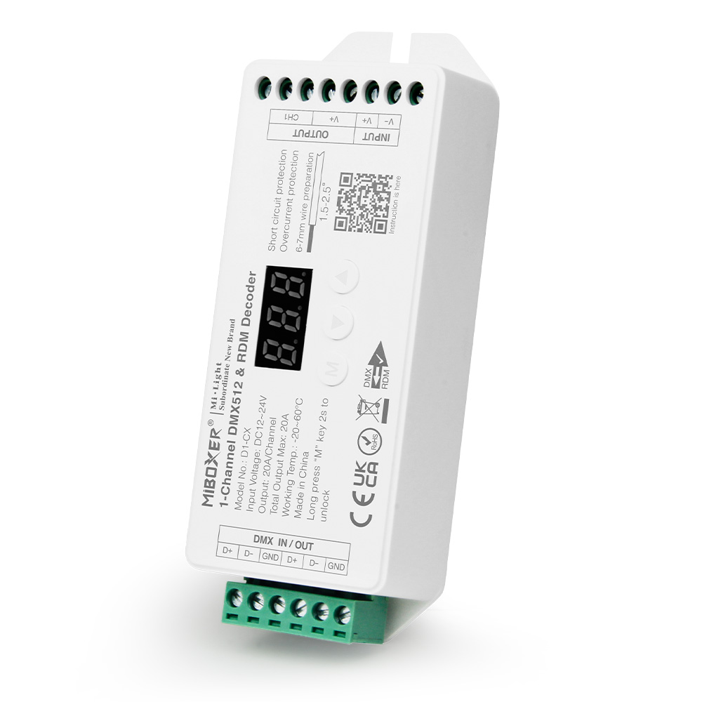 1 CHANNEL CONSTANT VOLTAGE DMX512 RDM DECODER